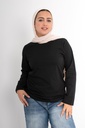 [Long-Shirt-2XL-Black] تيشرت بيزك YANDA (اسود, 2XL)