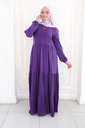[Dress- 2XL- Purple] فستان قطن YANDA (بنفسجى, 2XL)