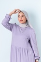 [Dress- 2XL-Lavender] فستان قطن YANDA (لافندر, 2XL)