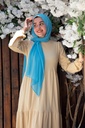 [Dress-2XL- beige] فستان قطن YANDA (بيج, 2XL)