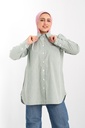 [striped-mint-2xl] شيميز  مقلم YANDA (منت, 2XL)