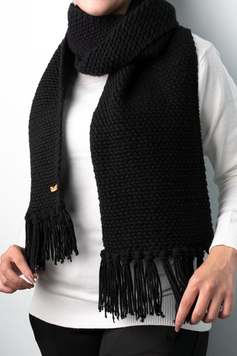 [Wool -black] كوفيه صوف هاند ميد