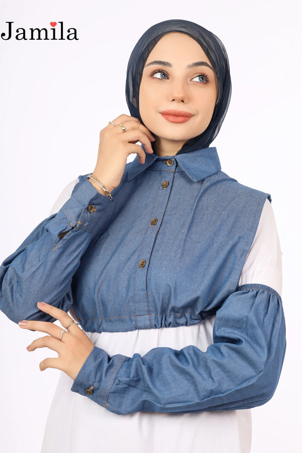 كم شمييز جينز ساده jamila