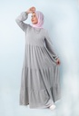 [Dress -2XL-LightGrey] فستان قطن YANDA (شانيه, 2XL)