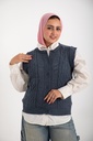 [Wool vest-2XL-Indigo] ڤيست صوف YANDA (انديجو, 2XL)