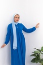 [DV- Blue-2XL] V فستان قطن رقبه YANDA (ازرق, 2XL)