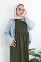 [Dress Basic Cut-2XL-Army] فستان بيزك كت   YANDA (زيتي, 2XL)