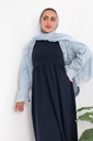 [Dress Basic Cut-2XL-blue] فستان بيزك كت   YANDA (كحلي, 2XL)