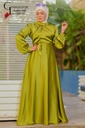 [Satin dress-2XL -yellow] فستان ستان FASHION STORE (اصفر لمونى فاتح, 2XL)