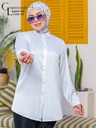 [Satin blouse-2XL -Off white] بلوزه ستان  FASHION STORE (اوف وايت, 2XL)