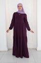 [Dress-2XL-Dark violet] فستان قطن YANDA (ارجواني, 2XL)