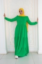 [Dress-2XL-green] فستان قطن YANDA (اخضر, 2XL)