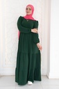 [Dress-2XL-dark green] فستان قطن YANDA (اخضر زمردي, 2XL)