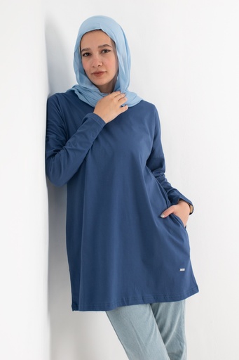 [T-shirt Over size- M-Indigo] تيشرت اوفر سايز YANDA (انديجو, M)