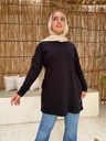 [Over size- L-black] تيشرت اوفر سايز YANDA (اسود, L)