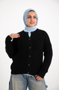 [jacket-2XL-black] كارديجان تريكو صوف YANDA (اسود, 2XL)