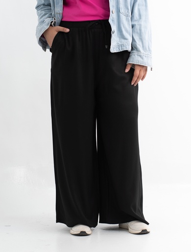 [wide-leg-black-m] بنطلون وايد ليج YANDA (اسود, M)